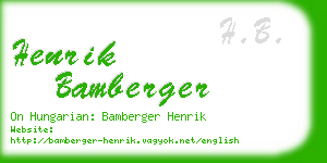 henrik bamberger business card